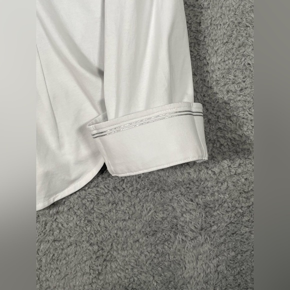 Buttercloth Shirt Mens White Medium Slim Fit Icy Cotton Button Up Stretch - Picture 14 of 14